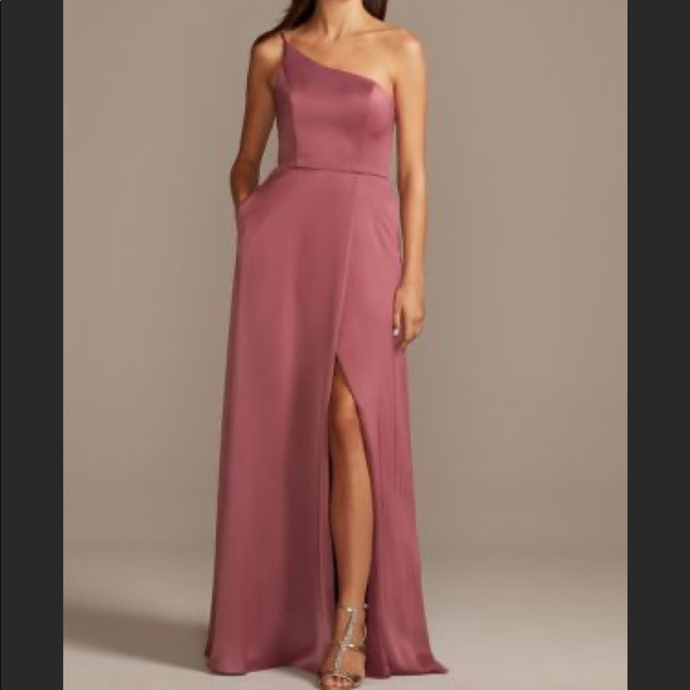 Crepe Back Satin One Shoulder Bridesmaid Dress